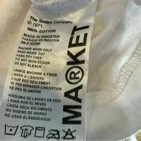Market X Smiley T-Shirt White Basketball Net Crew Neck Men’s Size XXL - Picture 8 of 9